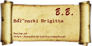 Bánszki Brigitta névjegykártya