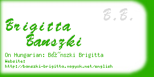 brigitta banszki business card